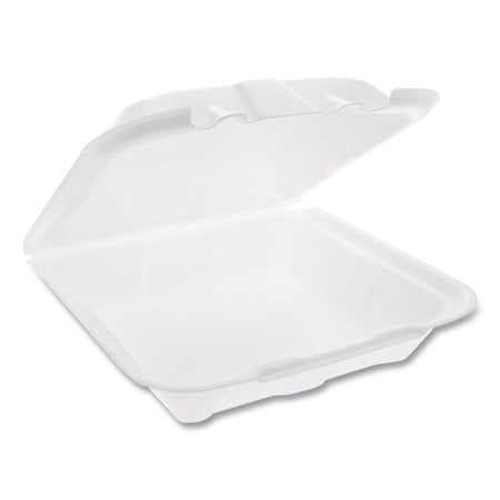 8 x 8 x 3 Foam Hinged Food Carryout Container - 1 Compartment
